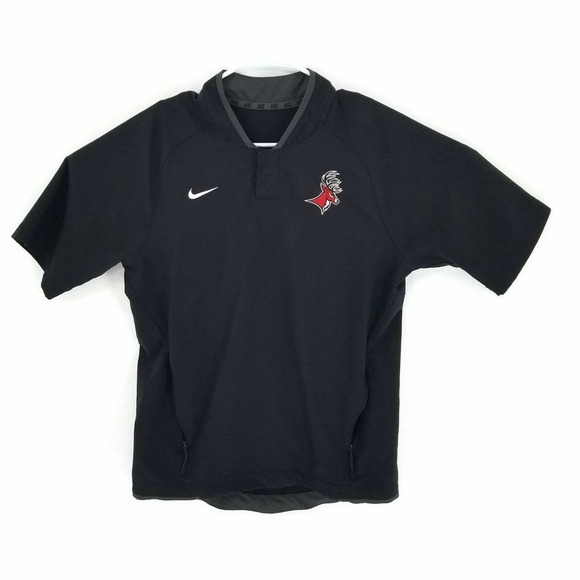 Nike Fairfield Stags Mens Pullover Jacket Black Short Sleeve Pocket Mesh M - Picture 1 of 9